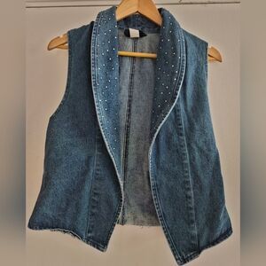 Vintage Cathy's Women's Blue Denim Jean Vest Size Small